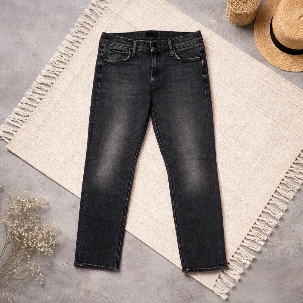 Mother The Dazzler Ankle Stargazing Jeans Dark Wash Mid Rise Straight Leg Sz 25